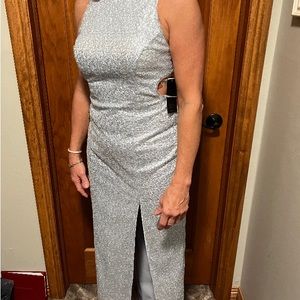 Beautiful Aidan Mattox sequence powder blue evening gown